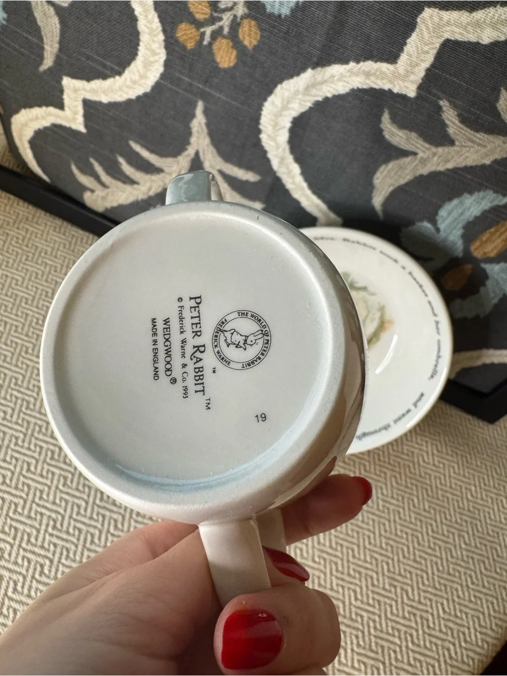 Wedgwood Peter Rabbit Tea Cup and Bowl Set in Blue and Yellow